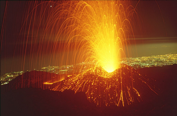 Mount Etna erupting - August 1997, photo courtesy of Boris Behncke, INGV-Osservatorio Etneo