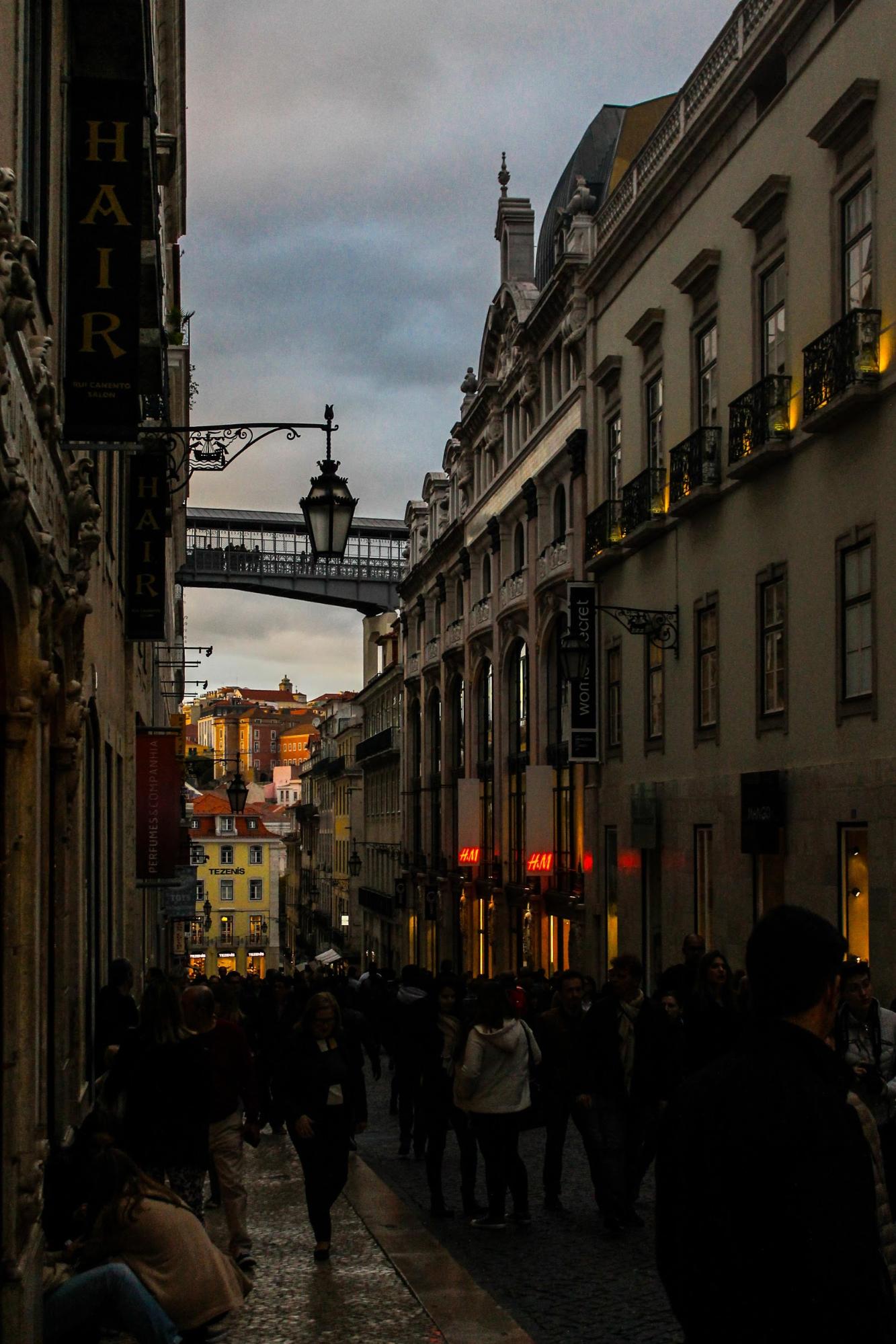 A typical street scene in Lisbon, Portugal