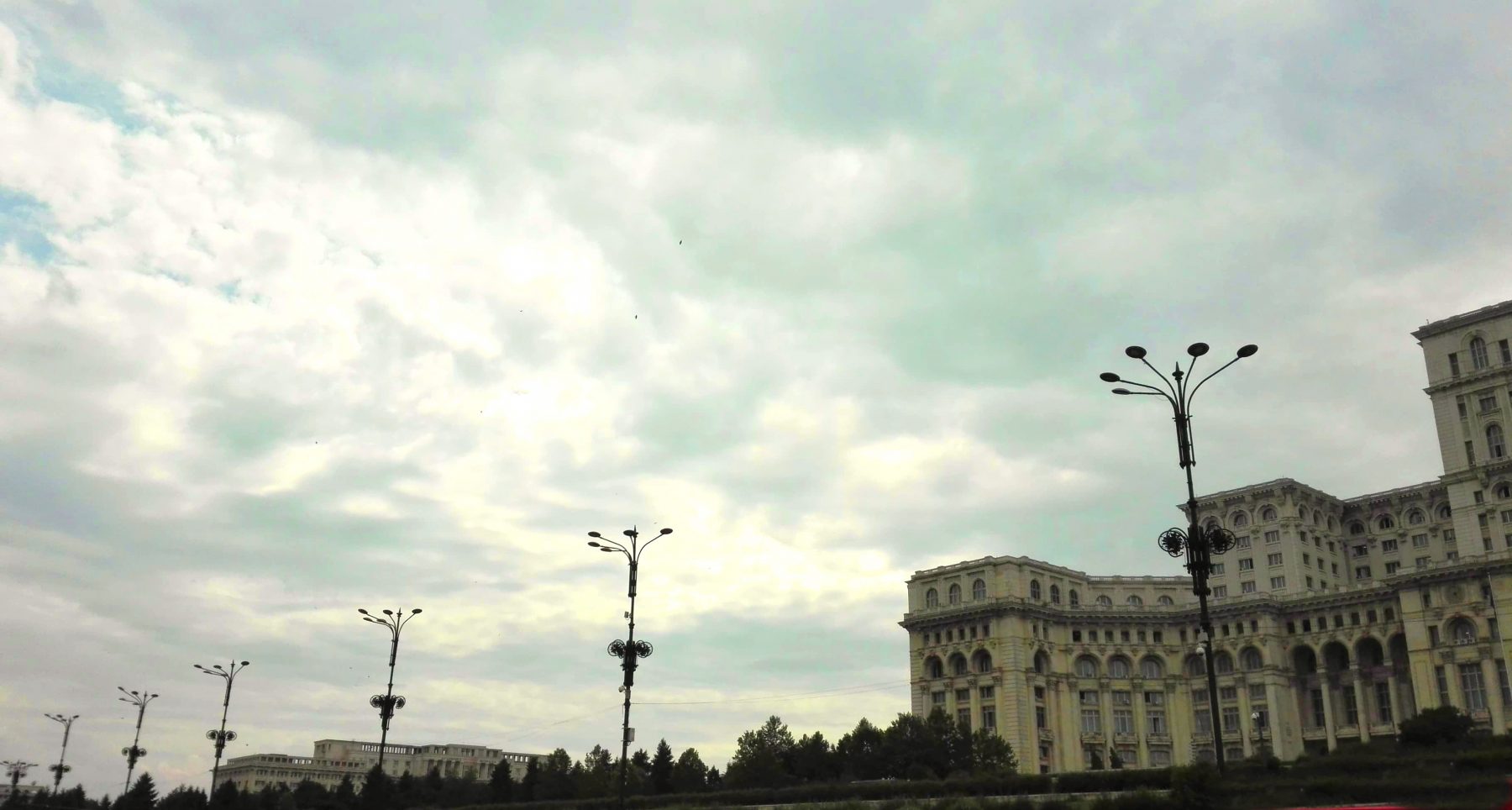 The Palace of Parliament and, in the background, the Romanian Academy, Bucharest, Romania